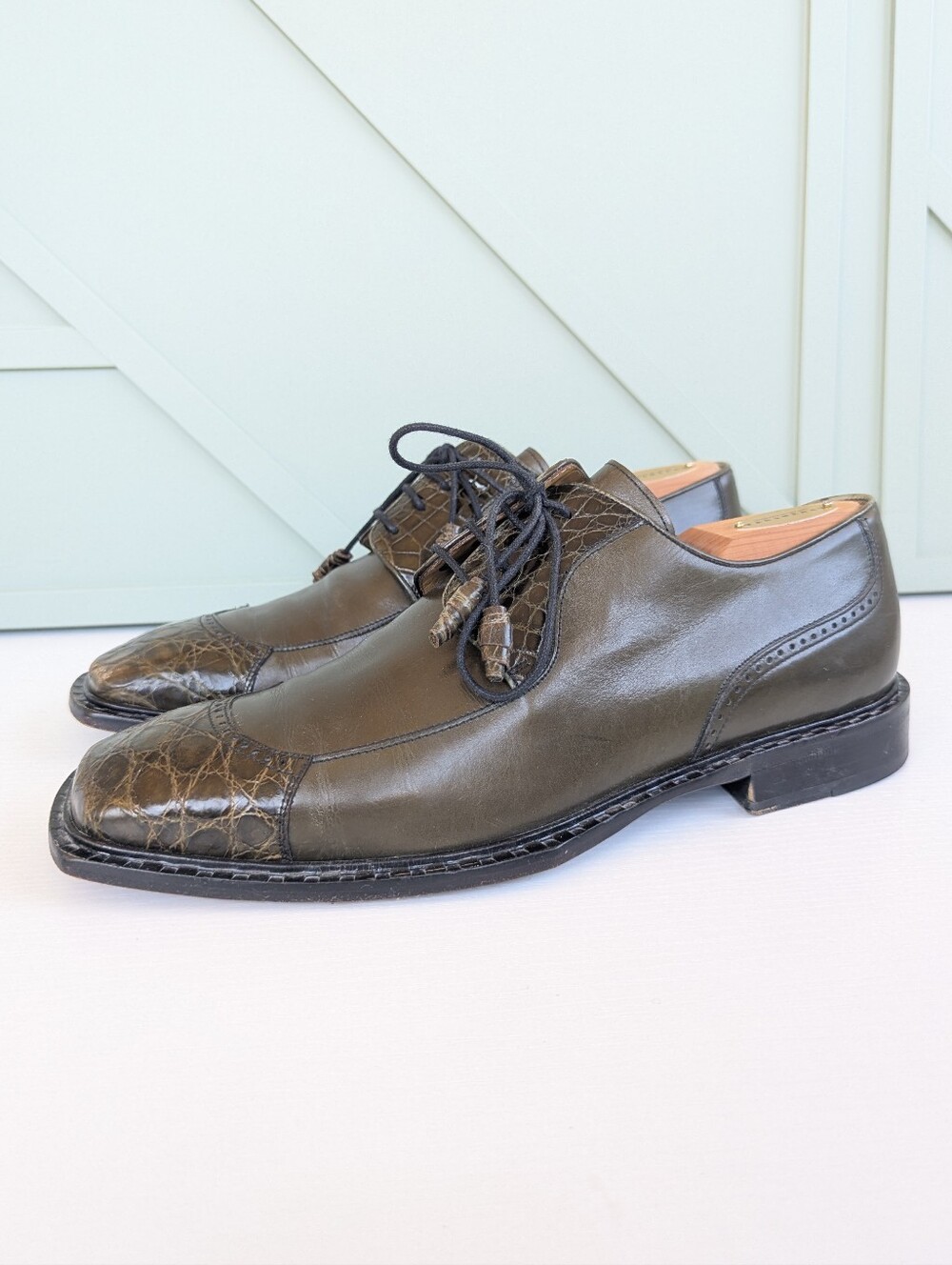 Avventura  exotic skin dress shoes, specifically Vero Cuoio Olive Leather